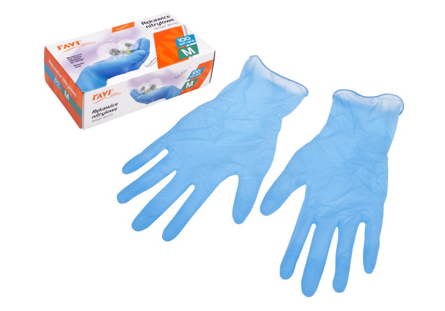 Zdjęcie: Rękawice nitrylowe 100 sztuk M 10917 RAVI