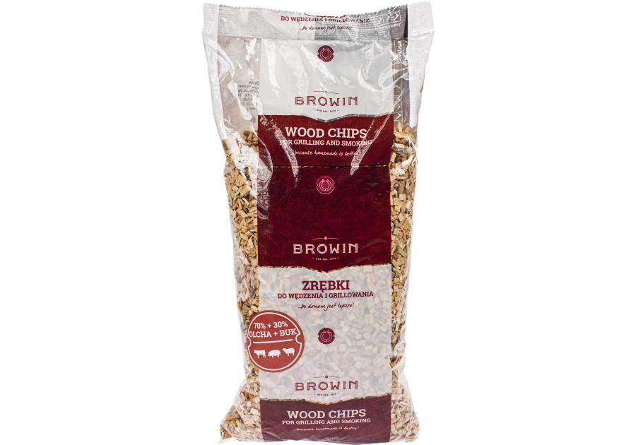 Zdjęcie: Zrębki wędzarnicze, olcha i buk, 450 g, drobne KL2 BROWIN