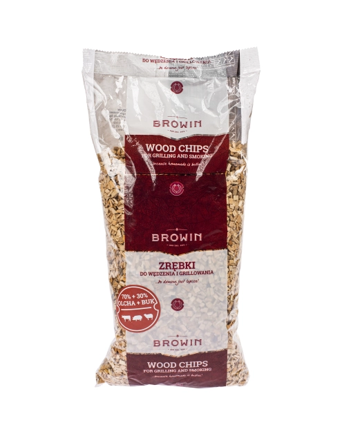 Zdjęcie: Zrębki wędzarnicze, olcha i buk, 450 g, drobne KL2 BROWIN