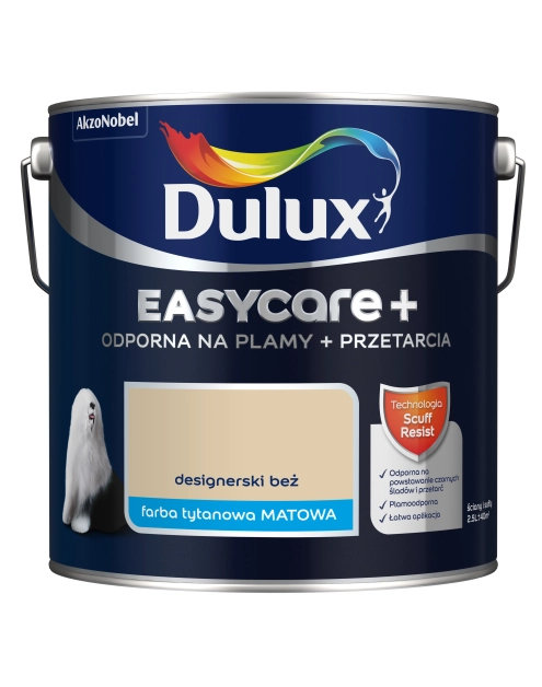 Zdjęcie: Farba lateksowa EasyCare+ Designerski Beż 2,5 L DULUX