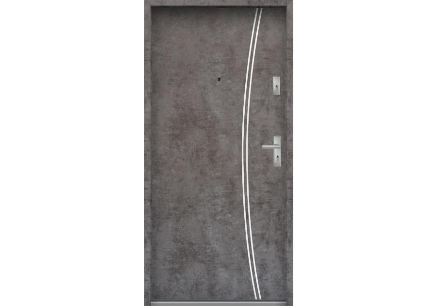 Zdjęcie: Drzwi wejściowe do mieszkań Bastion R-61 Beton ołówkowy 80 cm lewe OSP KR CENTER