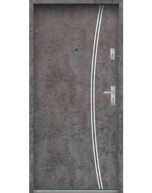 Zdjęcie: Drzwi wejściowe do mieszkań Bastion R-61 Beton ołówkowy 80 cm lewe OSP KR CENTER