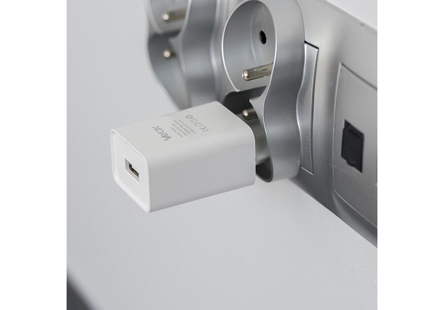 Zdjęcie: Ładowarka sieciowa USB 5V 2.1A + kabel micro usb 1m VA0051micro VAYOX