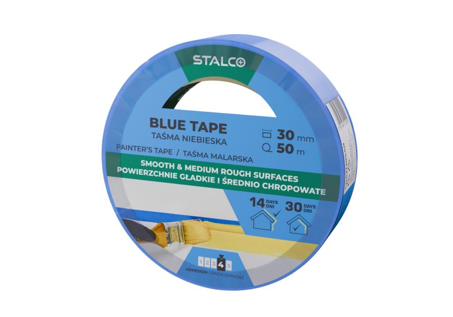 Zdjęcie: Taśma malarska niebieska 30 mm x 50 m STALCO