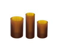 Zdjęcie: Zestaw wazonów Nemo, 3 sztuki, miodowy transparentny LAMELA