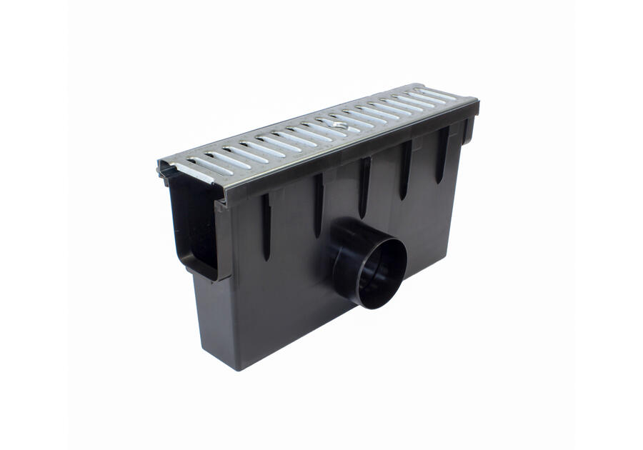 Zdjęcie: Odwodnienie liniowe studzienka zbiorcza krata stal A 15, 500x131x280 mm ZMM MAXPOL