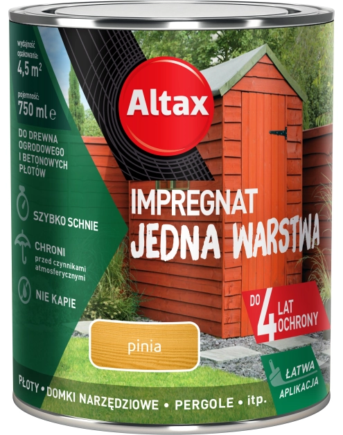 Zdjęcie: Impregnat Jedna Warstwa 4 lata 0,75 L pinia ALTAX