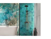 Zdjęcie: Deszczownia z baterią natryskową Moonlight czarny/rose gold INVENA