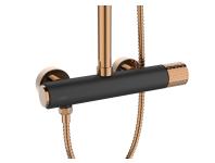 Zdjęcie: Deszczownia z baterią natryskową Moonlight czarny/rose gold INVENA