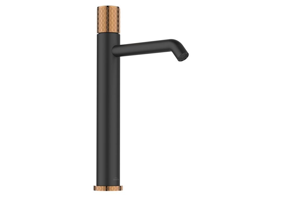 Zdjęcie: Bateria umywalkowa wysoka Moonlight czarny/rose gold INVENA