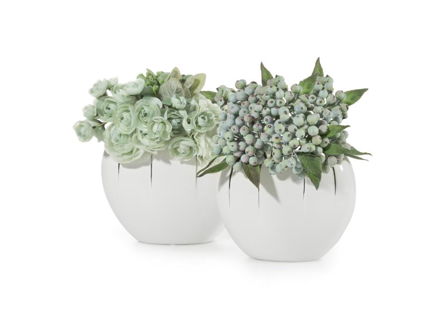 Zdjęcie: Wazon dekoracyjny Patty 21x13x16 cm biało-srebrny EUROFIRANY