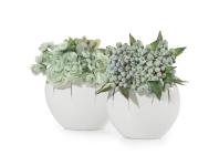 Zdjęcie: Wazon dekoracyjny Patty 21x13x16 cm biało-srebrny EUROFIRANY