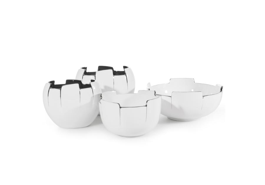 Zdjęcie: Wazon dekoracyjny Patty 21x13x16 cm biało-srebrny EUROFIRANY