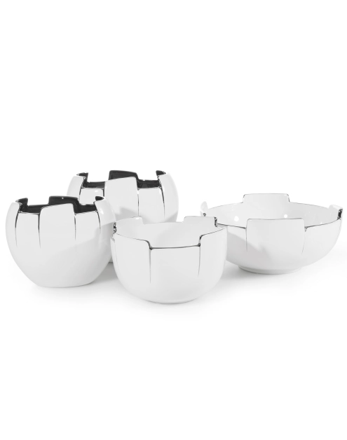 Zdjęcie: Wazon dekoracyjny Patty 21x13x16 cm biało-srebrny EUROFIRANY