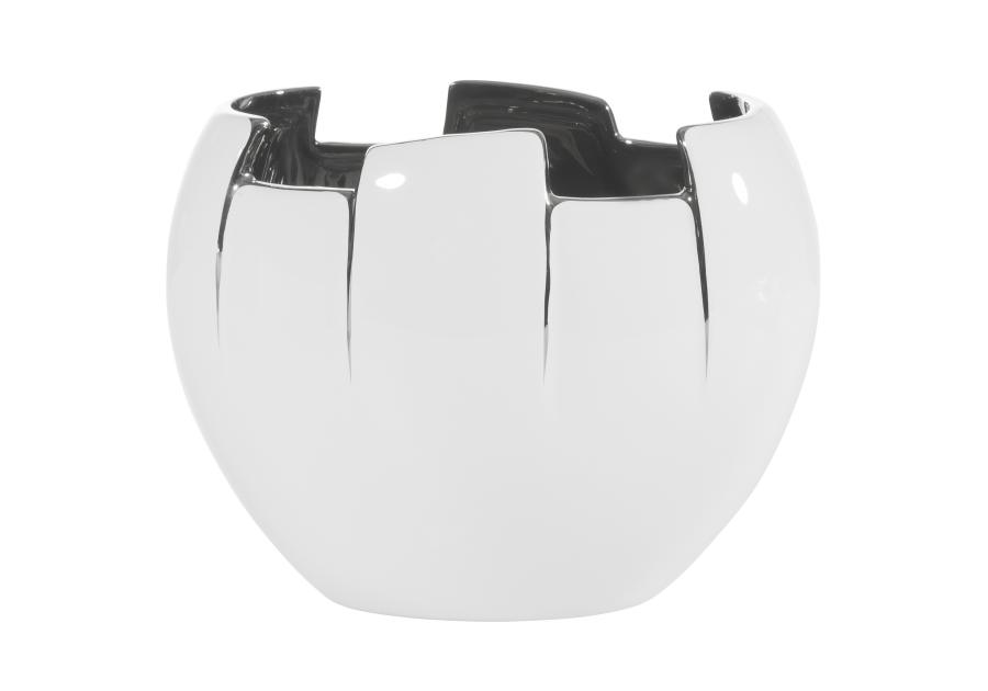 Zdjęcie: Wazon dekoracyjny Patty 21x13x16 cm biało-srebrny EUROFIRANY