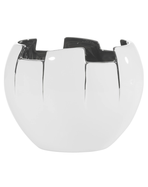 Zdjęcie: Wazon dekoracyjny Patty 21x13x16 cm biało-srebrny EUROFIRANY