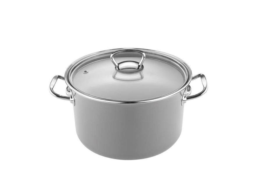 Zdjęcie: Garnek emaliowany Primario z pokrywką 16 cm - 1,9 L prosty szary EMALIA PLESZEW