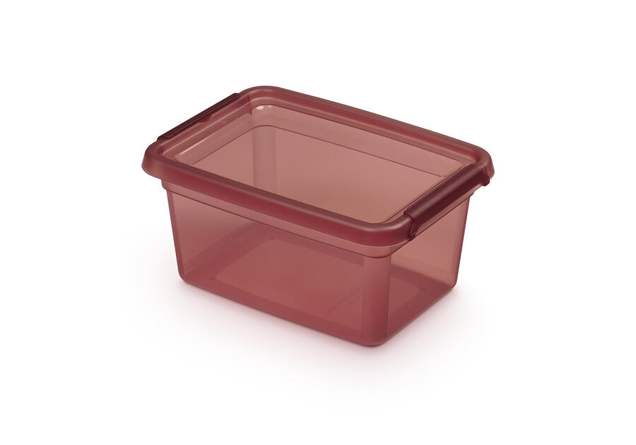 Zdjęcie: Pojemnik z pokrywką i klipsami 14x19x9 cm 1,5 L Rhubarb (2242) Basestore ORPLAST