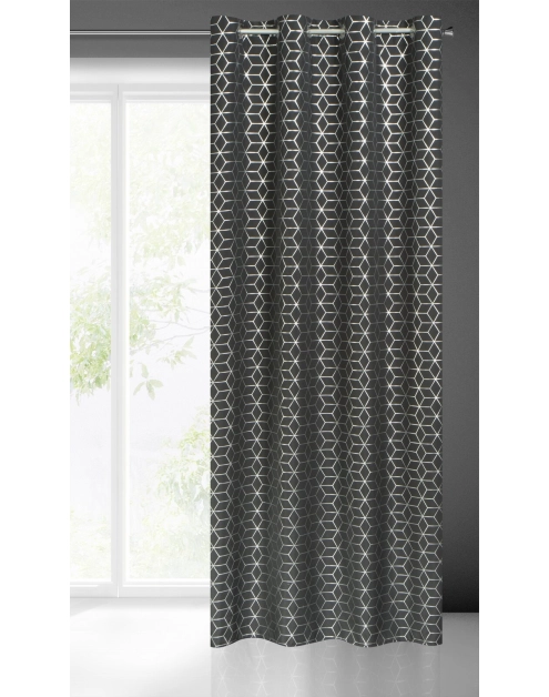 Zdjęcie: Zasłona gotowa Cube 140 x 250 cm czarny EUROFIRANY