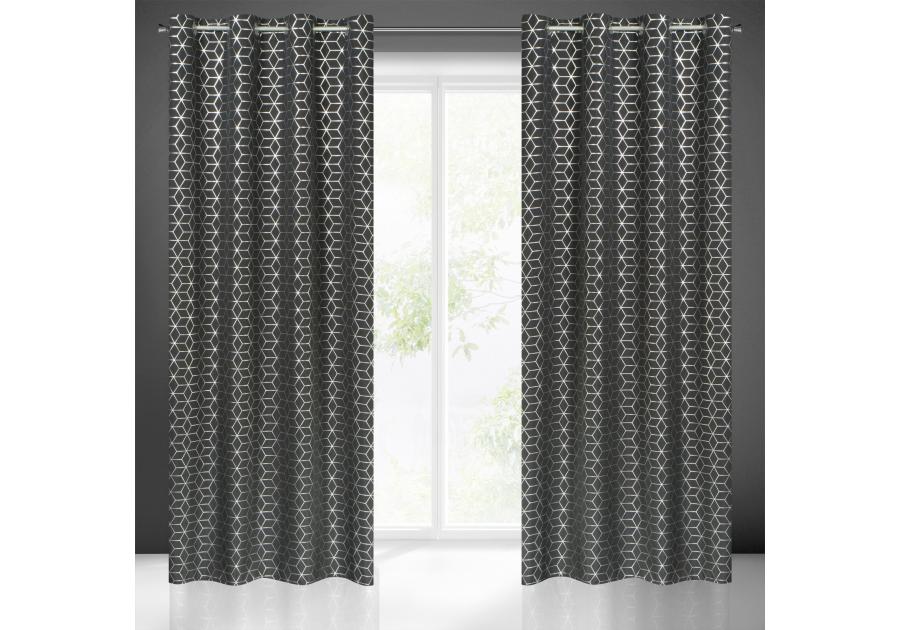 Zdjęcie: Zasłona gotowa Cube 140 x 250 cm czarny EUROFIRANY