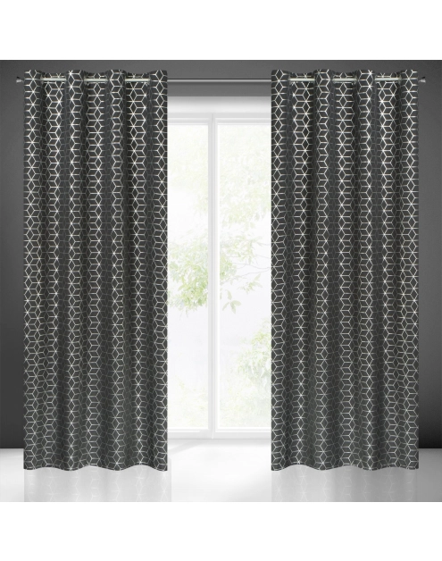 Zdjęcie: Zasłona gotowa Cube 140 x 250 cm czarny EUROFIRANY