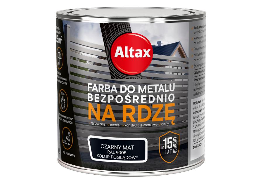 Zdjęcie: Farba do metalu 0,25 L czarny mat ALTAX