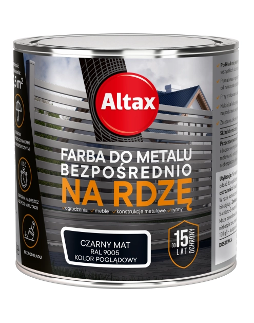 Zdjęcie: Farba do metalu 0,25 L czarny mat ALTAX