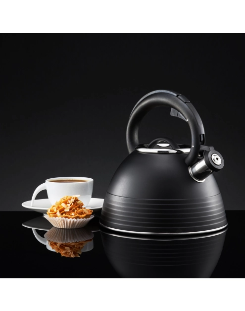 Zdjęcie: Czajnik z gwizdkiem Linea 2,5 L czarny AMBITION