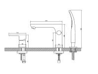 Zdjęcie: Bateria wannowa 3-otworowa Siros chrom INVENA