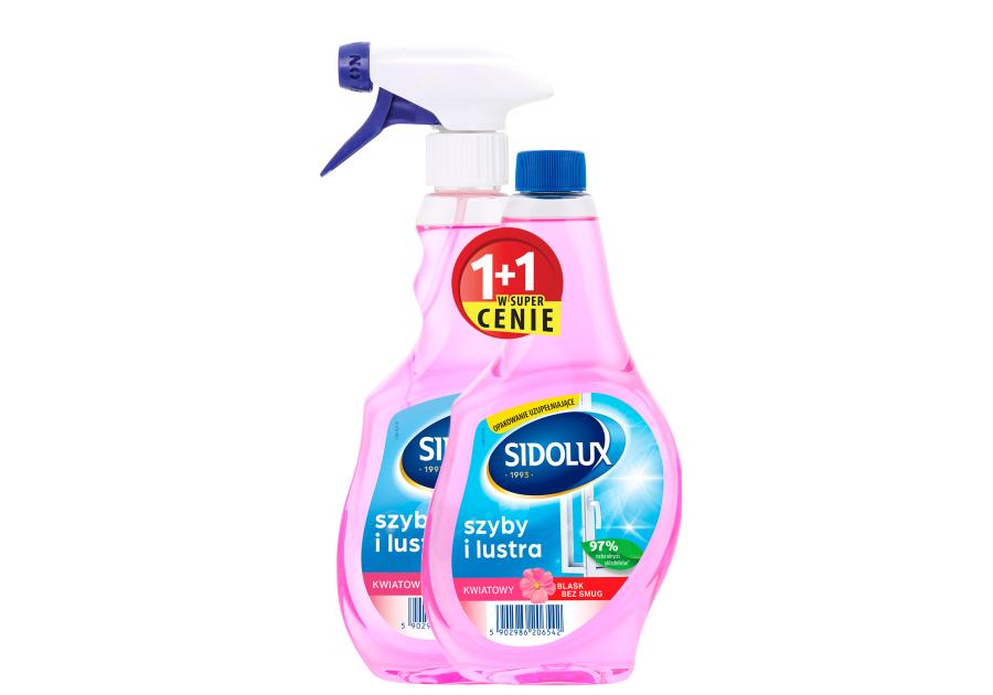 Zdjęcie: Płyn do mycia szyb Flower 0,5 L + 0,5 L zapas SIDOLUX