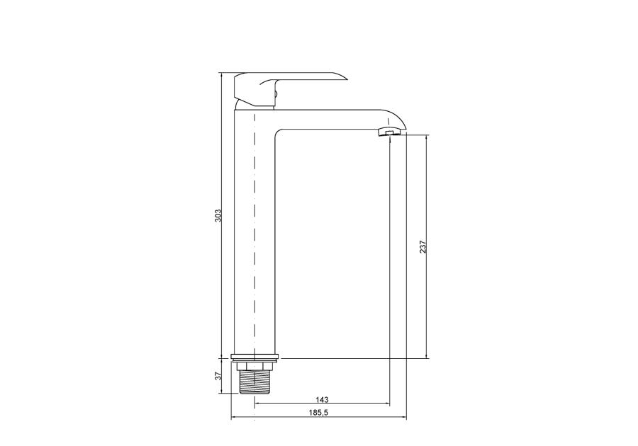 Zdjęcie: Wysoka bateria umywalkowa Siros chrom INVENA