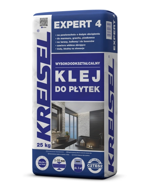 Zdjęcie: Klej do płytek Expert 4 wysokoodkształcalny 25 kg KREISEL