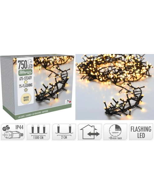 Zdjęcie: Łańcuch świetlny 15 m 750 led ciepły biały KOOPMAN