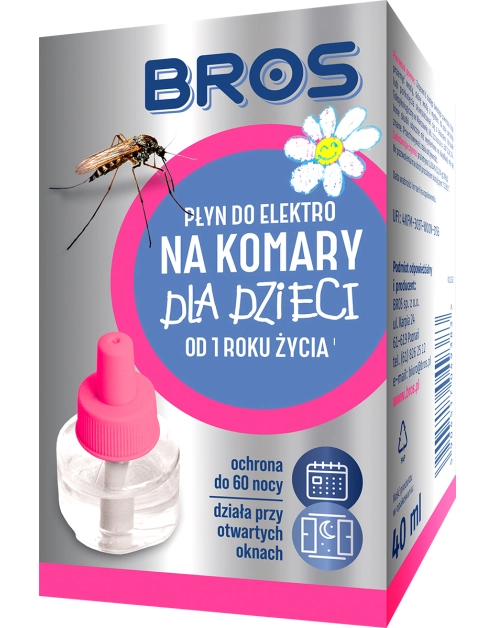 Zdjęcie: Płyn do elektro na komary sensitive dla dzieci BROS