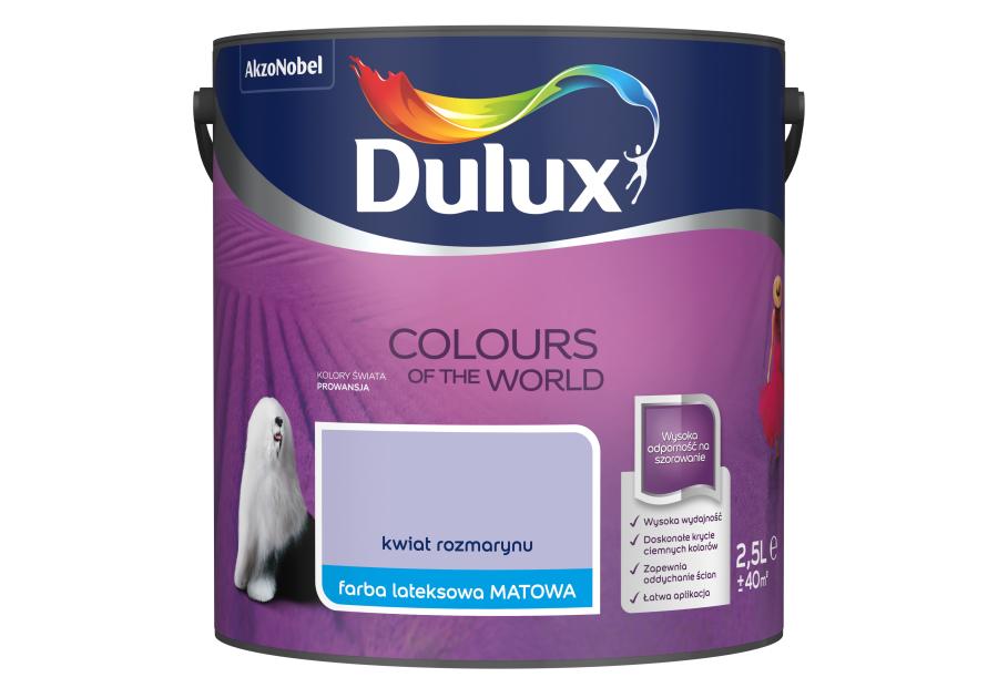 Zdjęcie: Farba do wnętrz Kolory Świata 2,5 L kwiat rozmarynu DULUX