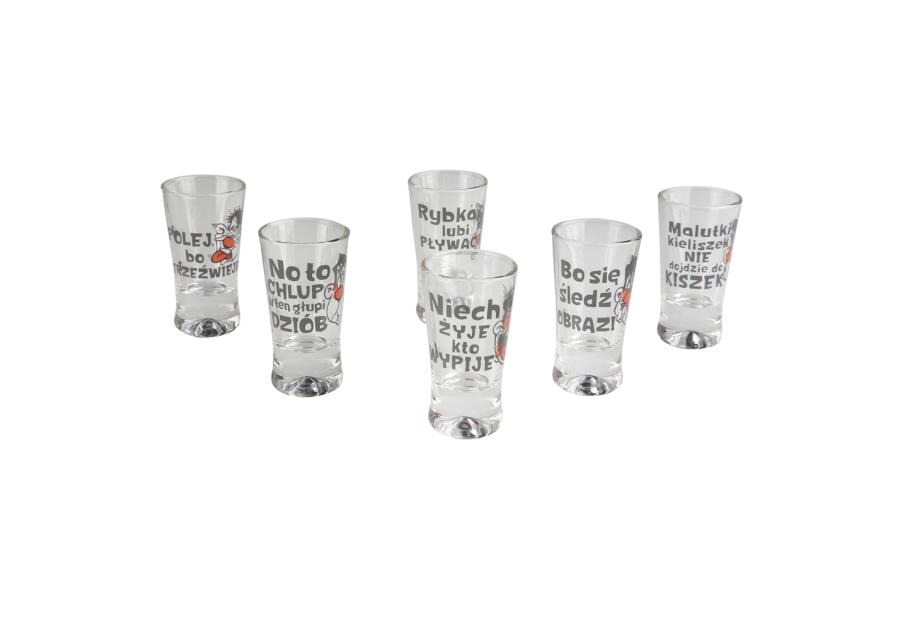Zdjęcie: Komplet 6 kieliszków wódka Humor toasty 25 ml GLASMARK