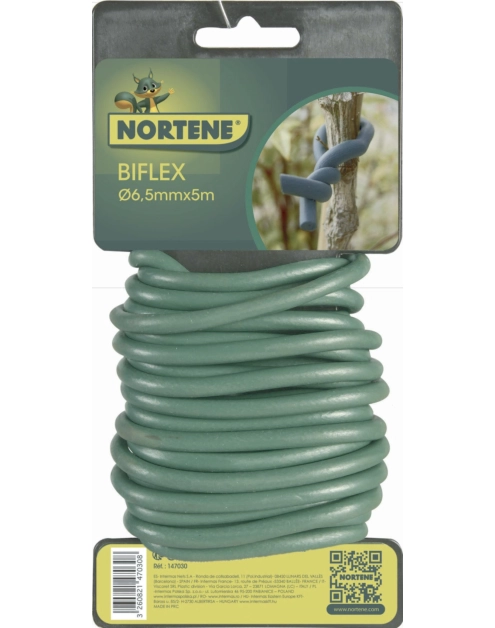Zdjęcie: Sznurek do wiązania roślin Biflex 6,5 mm, 5 m, zielony NORTENE