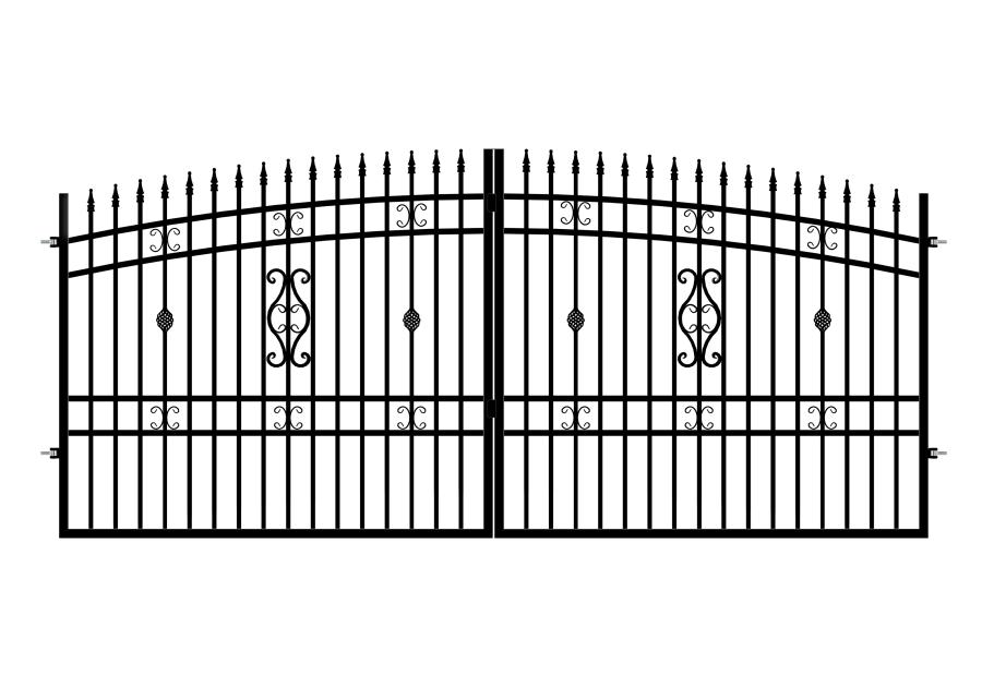 Zdjęcie: Brama dwuskrzydłowa Milena 4,00 m, 1,55-1,75 m, stal ocynk+RAL9005 POLBRAM