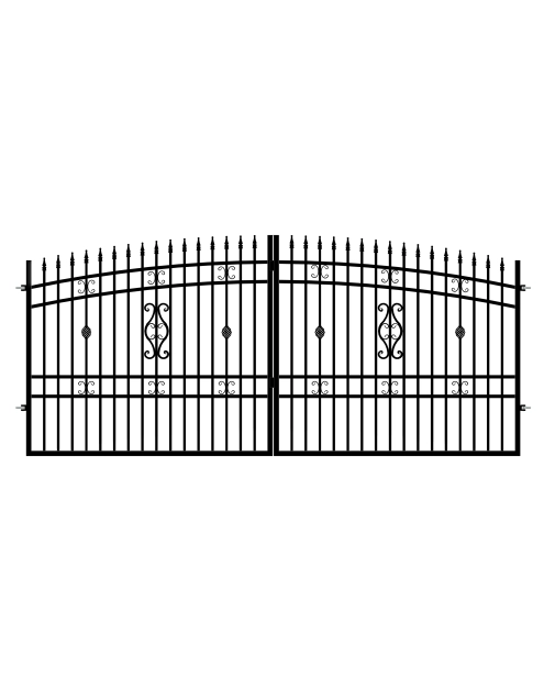 Zdjęcie: Brama dwuskrzydłowa Milena 4,00 m, 1,55-1,75 m, stal ocynk+RAL9005 POLBRAM