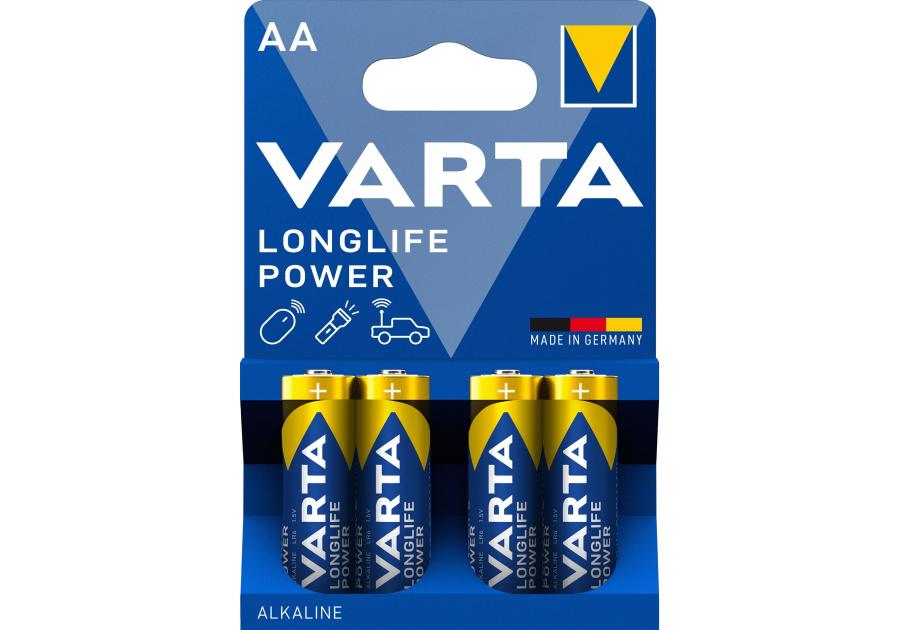Zdjęcie: Baterie alkaliczne Longlife Power LR6/AA 4 sztuki VARTA