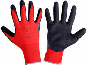 Rękawice lateks czarno-czerwone, 12 par, 9, CE, LAHTI PRO