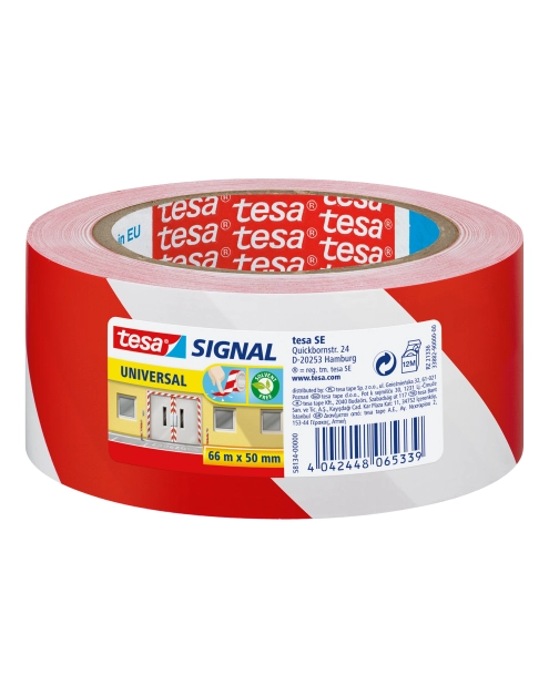 Zdjęcie: Taśma Signal 66m x 50mm czerwono-biała TESA