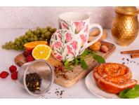 Zdjęcie: Kubek z zaparzaczem i pokrywką 340 ml dekoracja alstromeria ALTOM DESIGN