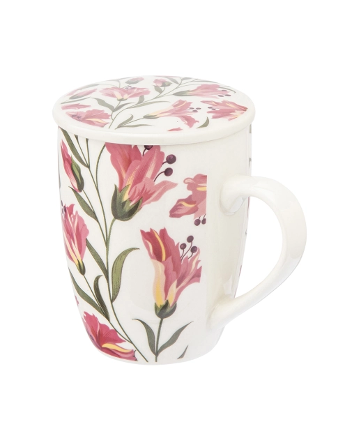 Zdjęcie: Kubek z zaparzaczem i pokrywką 340 ml dekoracja alstromeria ALTOM DESIGN