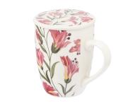 Zdjęcie: Kubek z zaparzaczem i pokrywką 340 ml dekoracja alstromeria ALTOM DESIGN