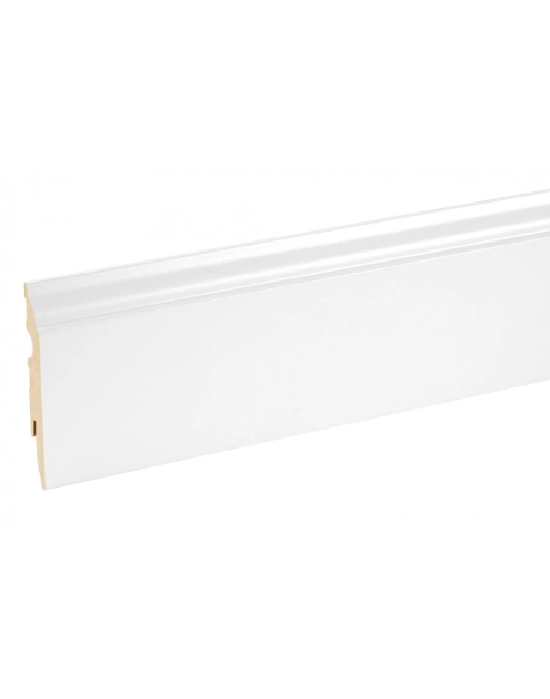 Zdjęcie: Listwa przypodłogowa MDF Biały RAL 9003 okleina półmat 8,2x1,3 cm dekor 1, 220 cm CEZAR