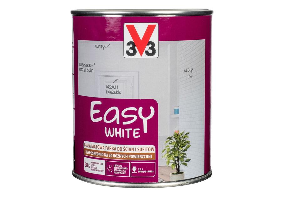 Zdjęcie: Farba do ścian i sufitów Easy White biała matowa 1 L V33
