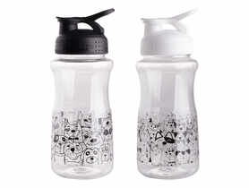 Butelka plastikowa na wodę z nakrętką 500 ml mix dekoracji ALTOMDESIGN
