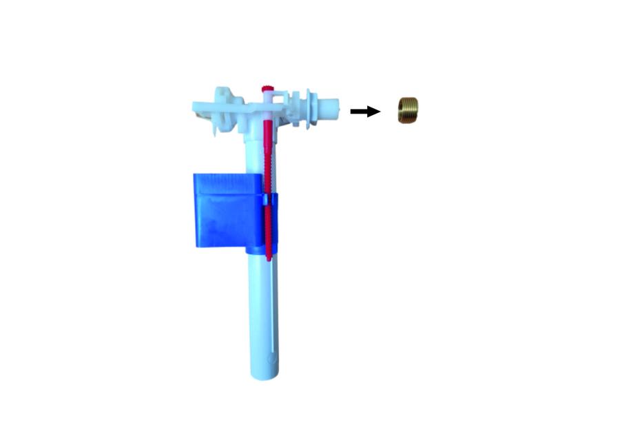 Zdjęcie: Zawór napełniający uniwersalny boczny 3/8" gwint plastikowy + 1/2" gwint mosiężny AKCES