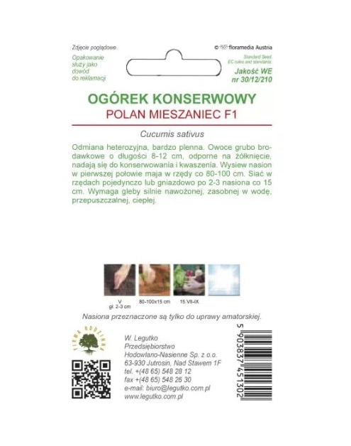 Zdjęcie: Ogórek Polan F1 5 g W.LEGUTKO